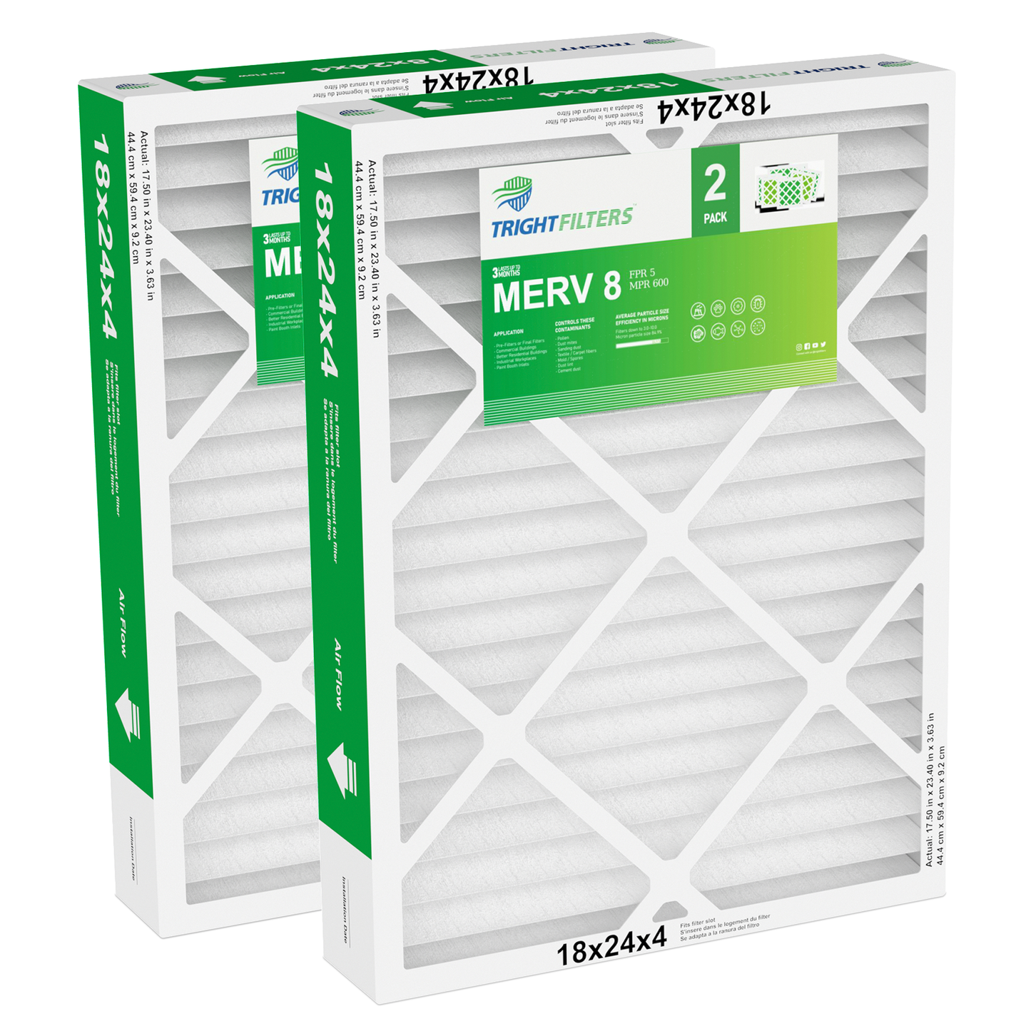 2 Pack of 18x24x4 Air Filter