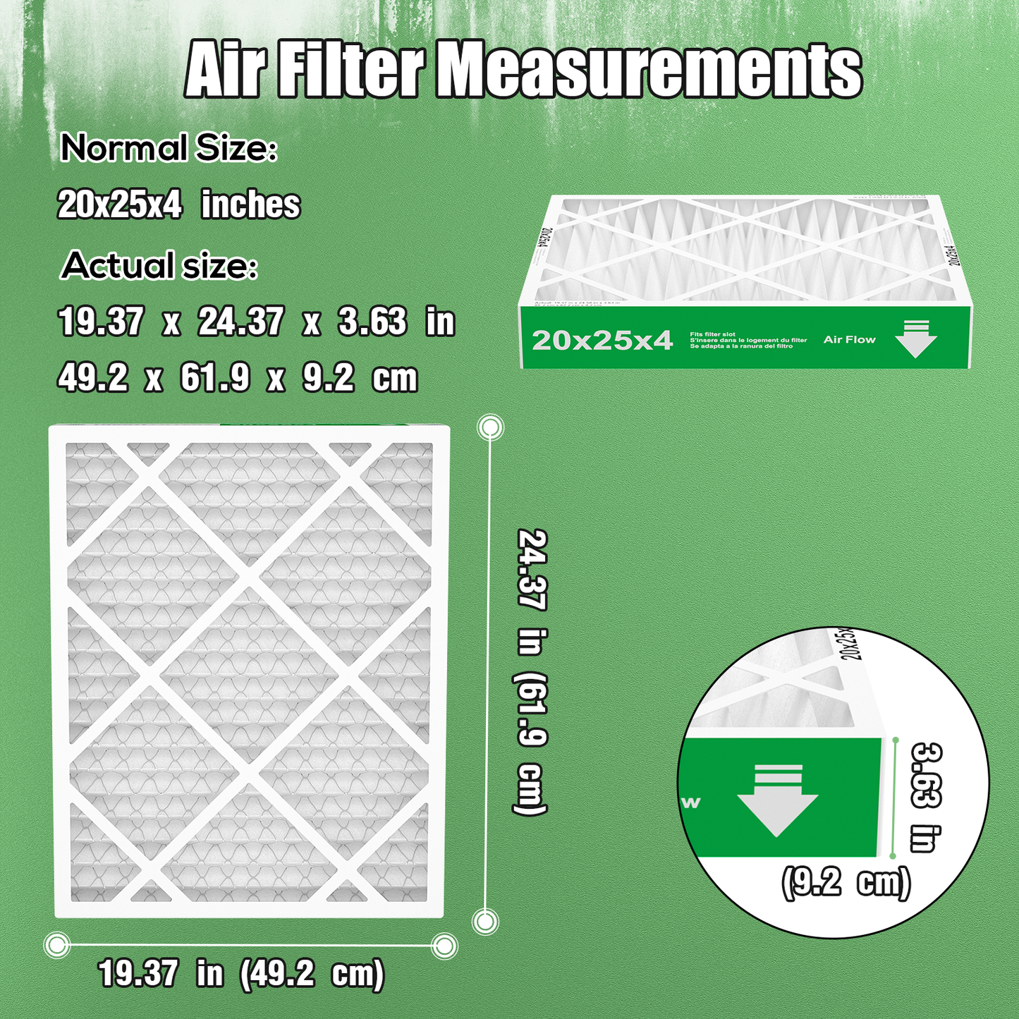 2 Pack of 20x25x4  Air Filter