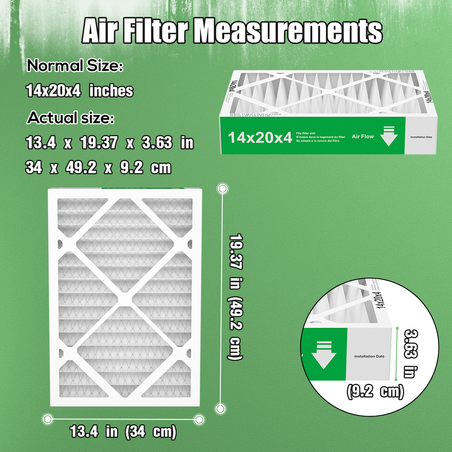 2 Pack of 14x20x4 Air Filter