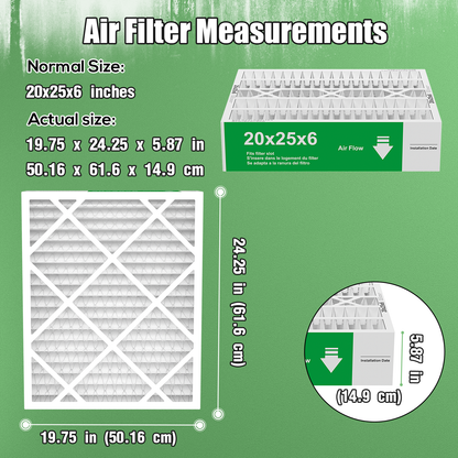 2 Pack of 20x25x6  Air Filter