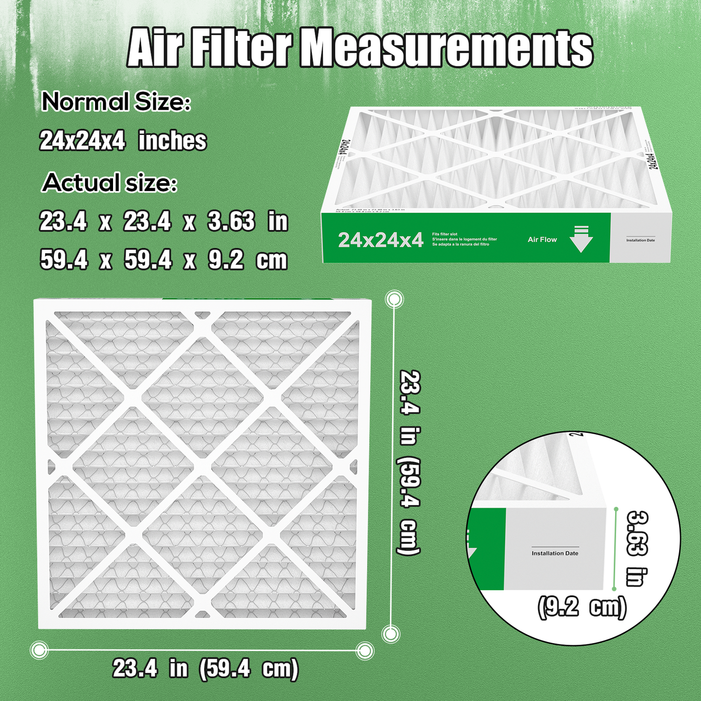 2 Pack of 24x24x4 Air Filter
