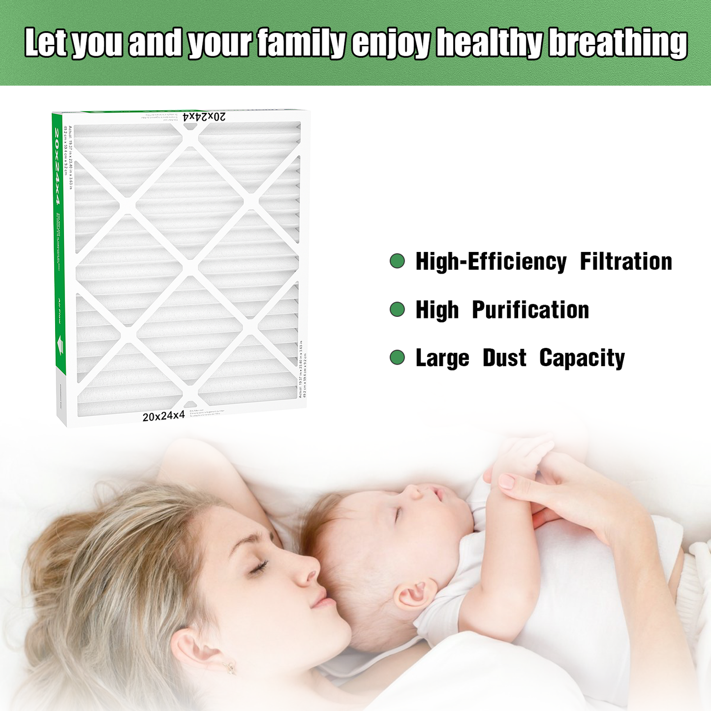 2 Pack of 20x24x4 Air Filter