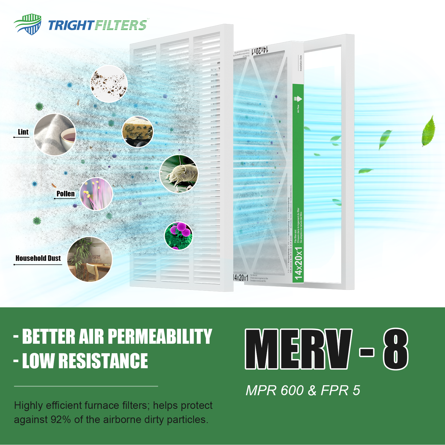 14x20x1 MERV-8 Air Filter (4-Pack)