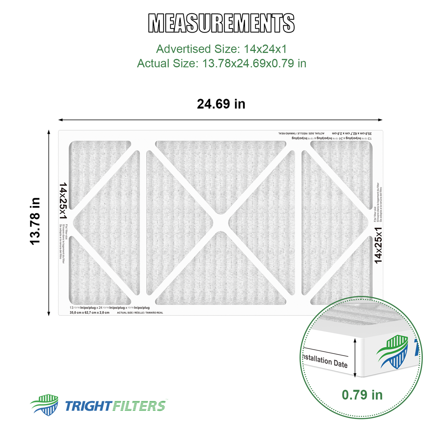 14x25x1 MERV-8 Air Filter (4-Pack)