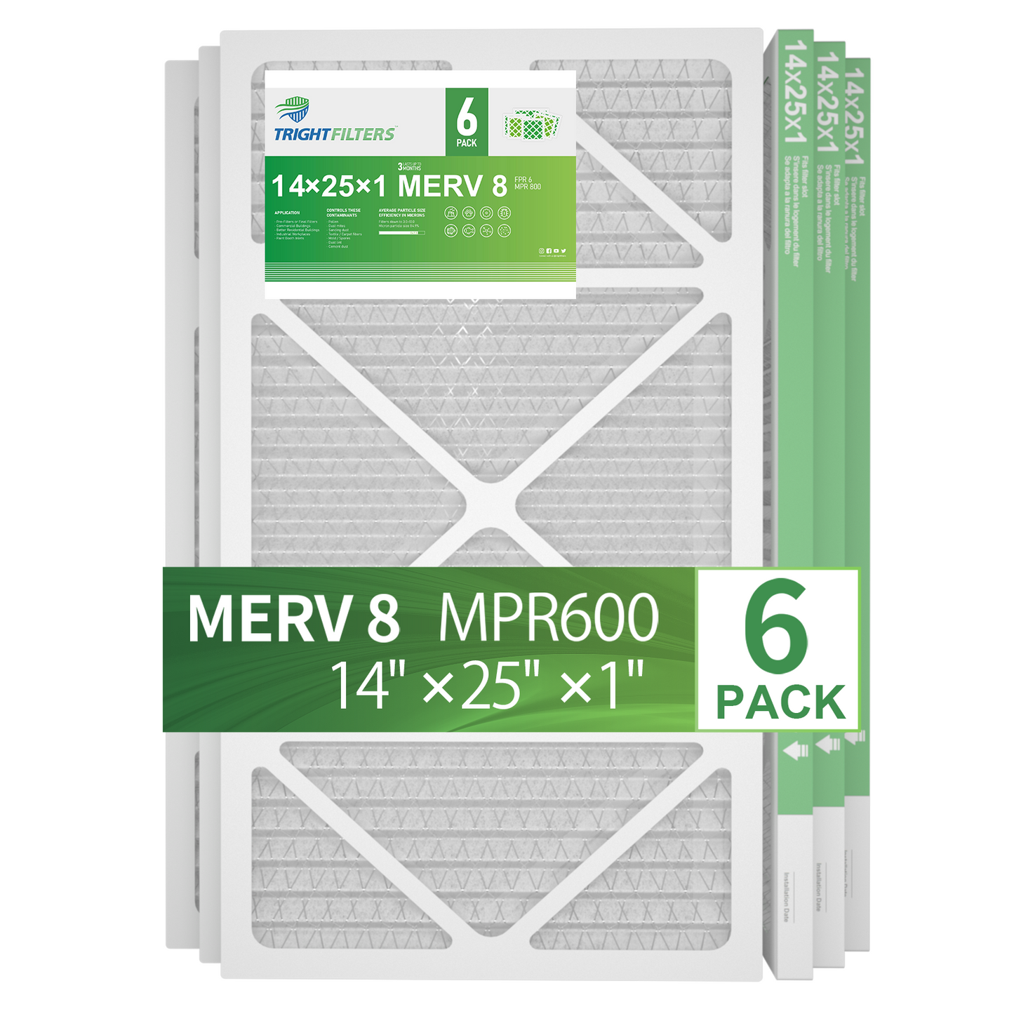 6 Pack of 14x25x1 Air Filter