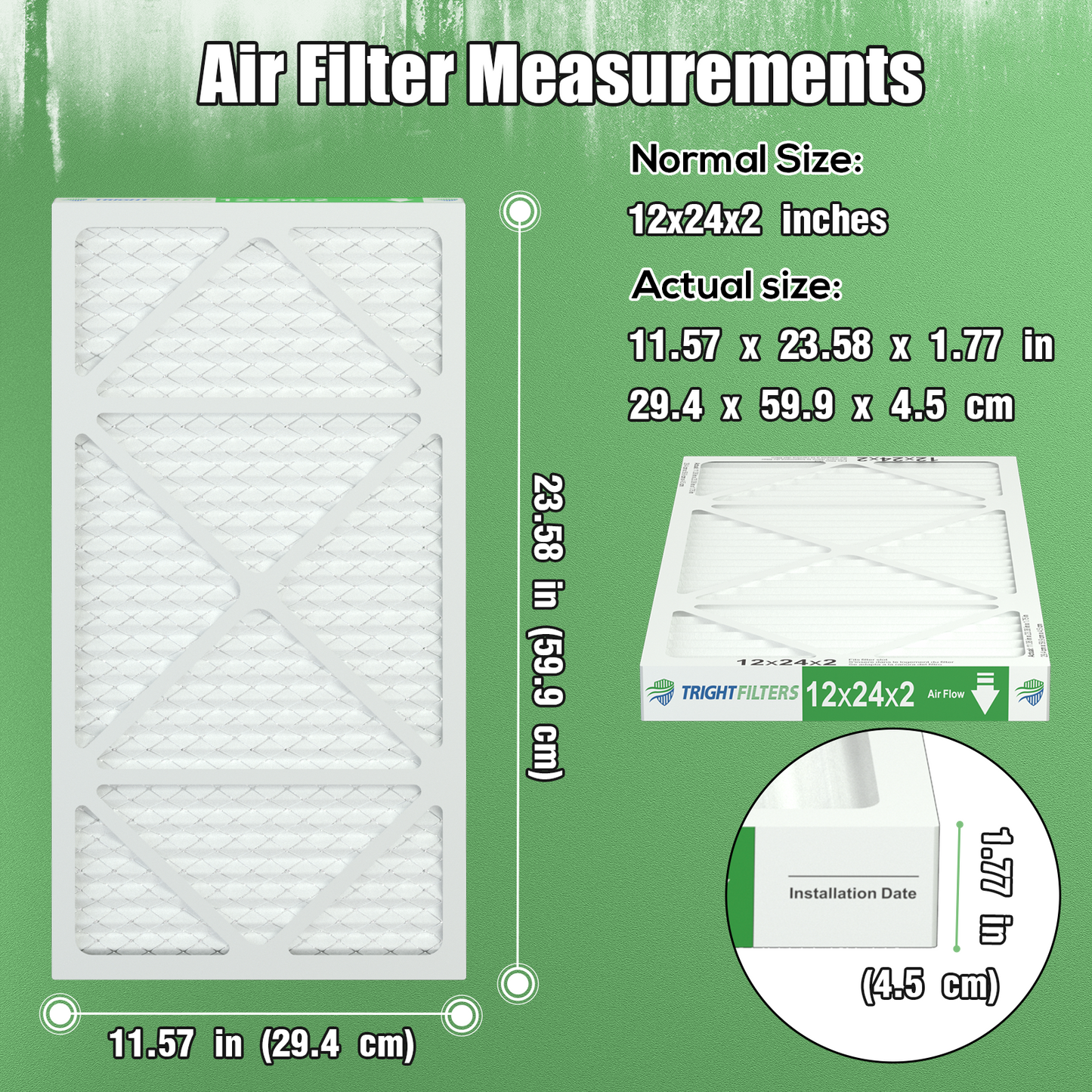 4 Pack of 12x24x2 Air Filter