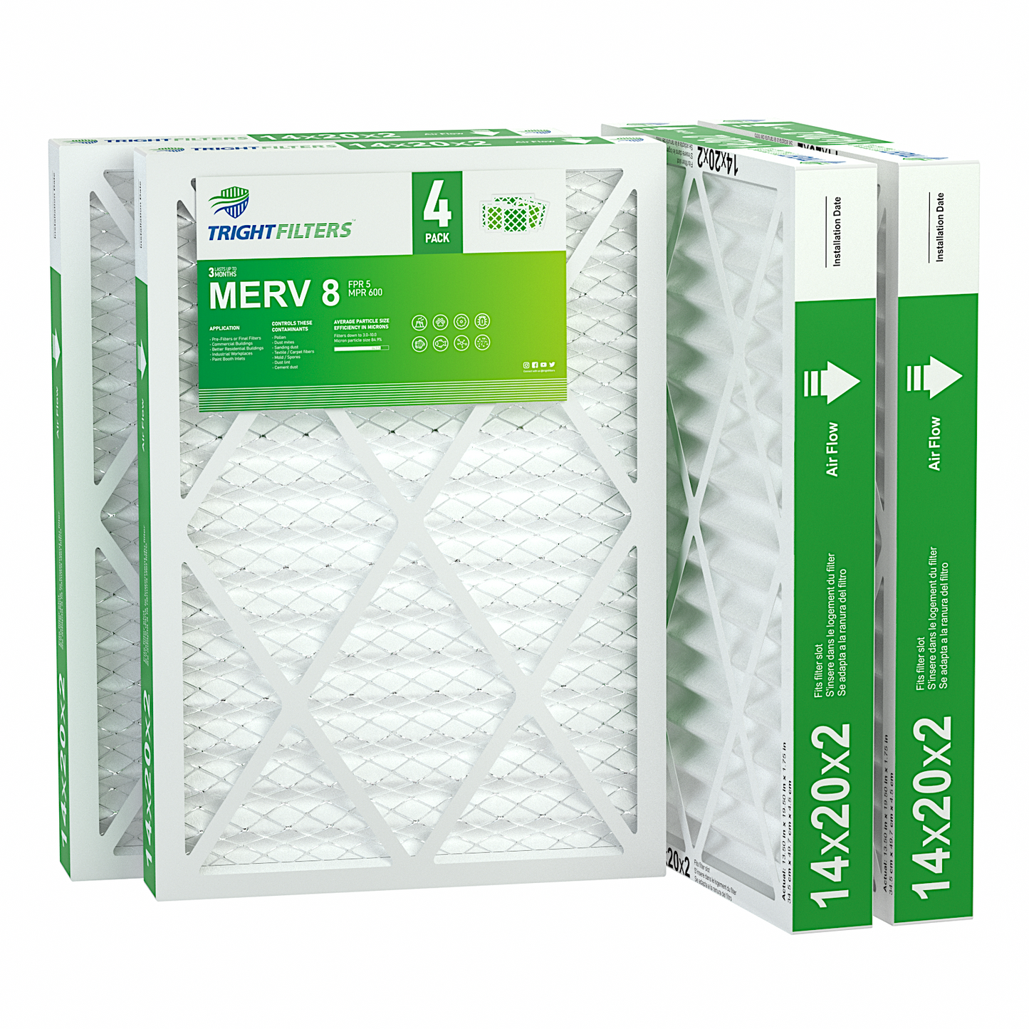 4 Pack of 14x20x2 Air Filter