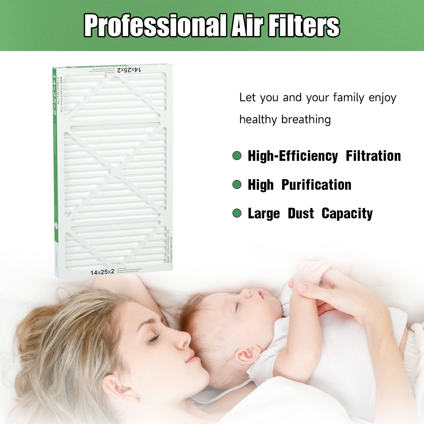 4 Pack of 14x25x2 Air Filter