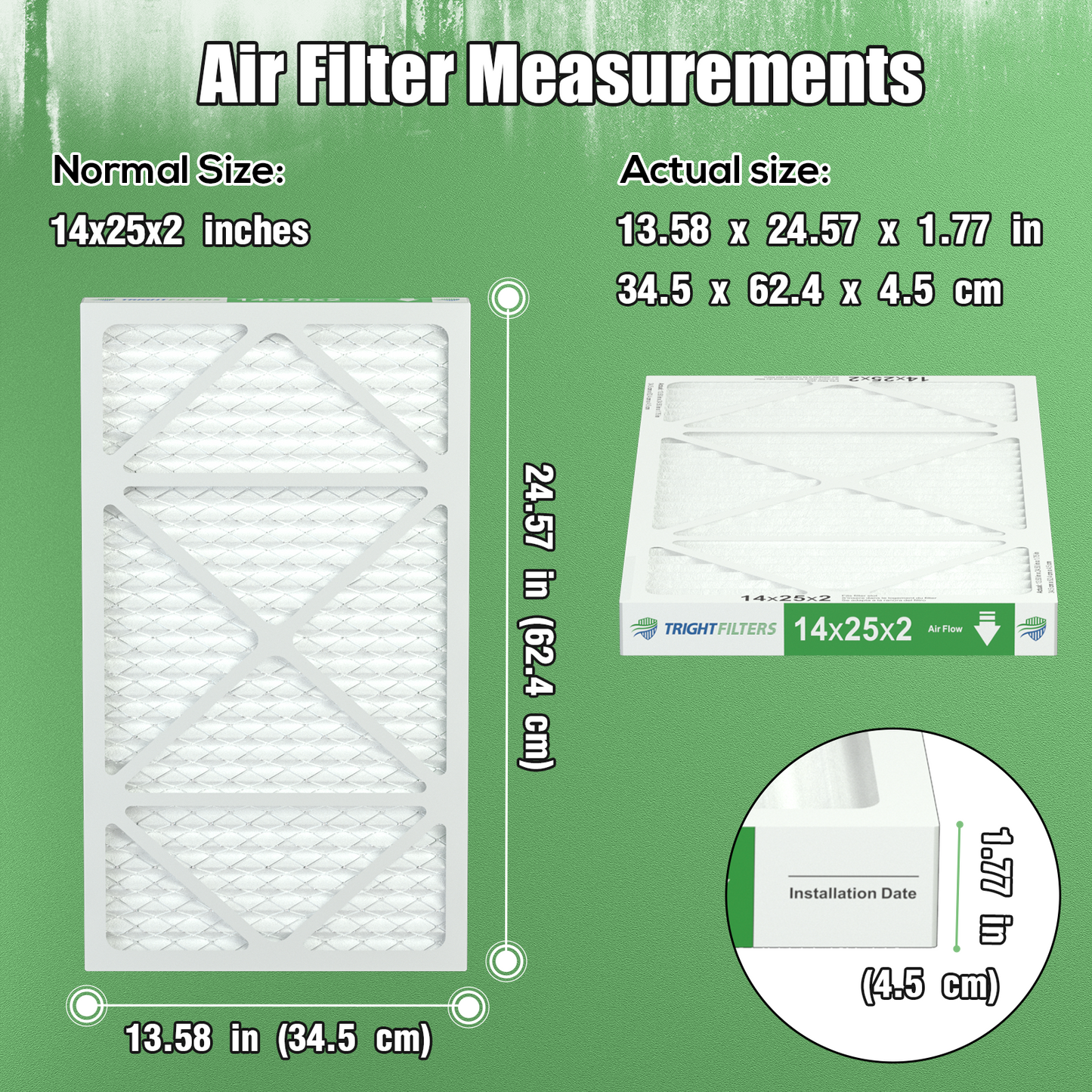 4 Pack of 14x25x2 Air Filter