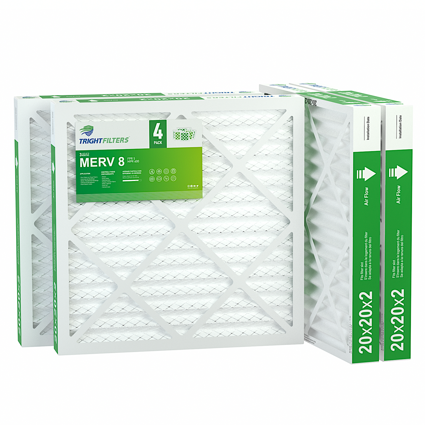 4 Pack of 20x20x2 Air Filter