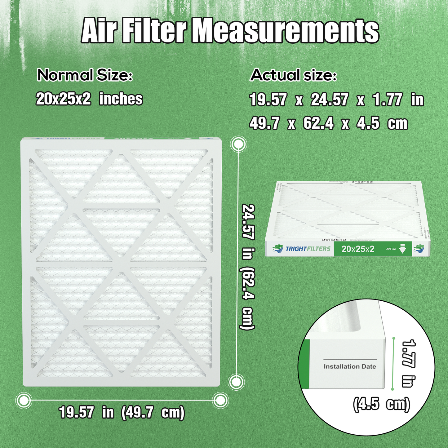 4 Pack of 20x25x2 Air Filter