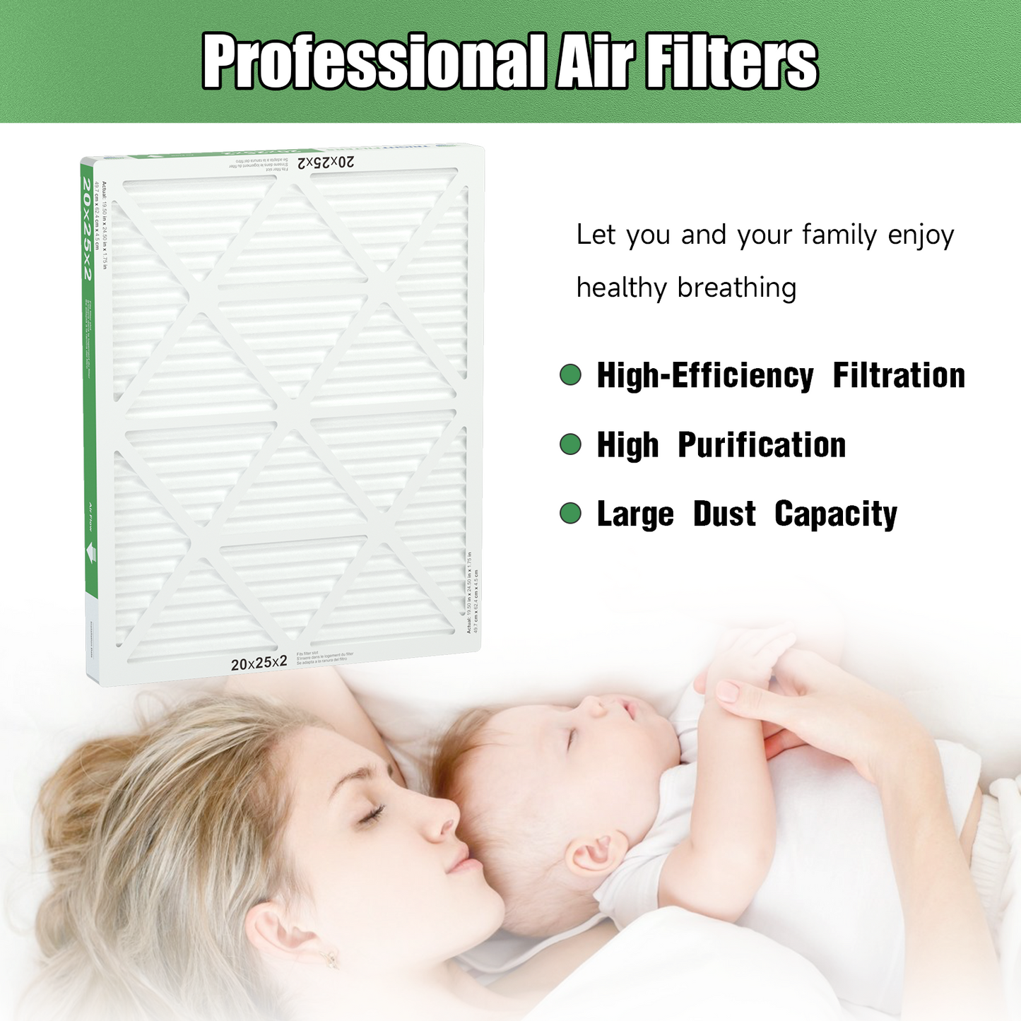 4 Pack of 20x25x2 Air Filter