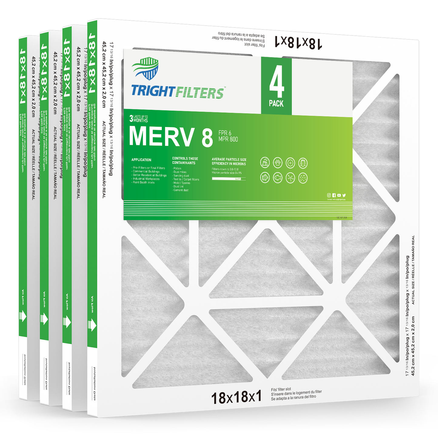 18x18x1 MERV-8 Air Filter (4-Pack)