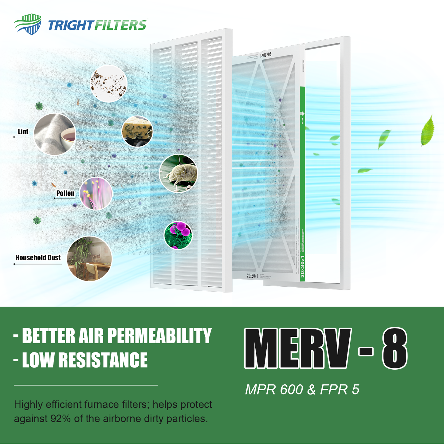 20x30x1 MERV-8 Air Filter (4-Pack)