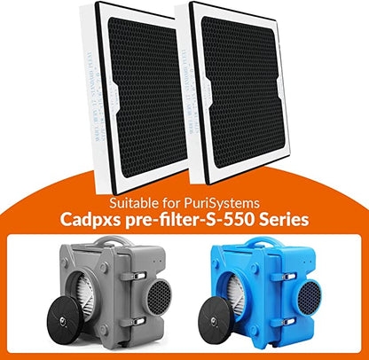 CADPXS HEPA/Activated Carbon Filter Replacement Set for CleanShield HEPA S-550 Air Scrubber (Pack of 3)