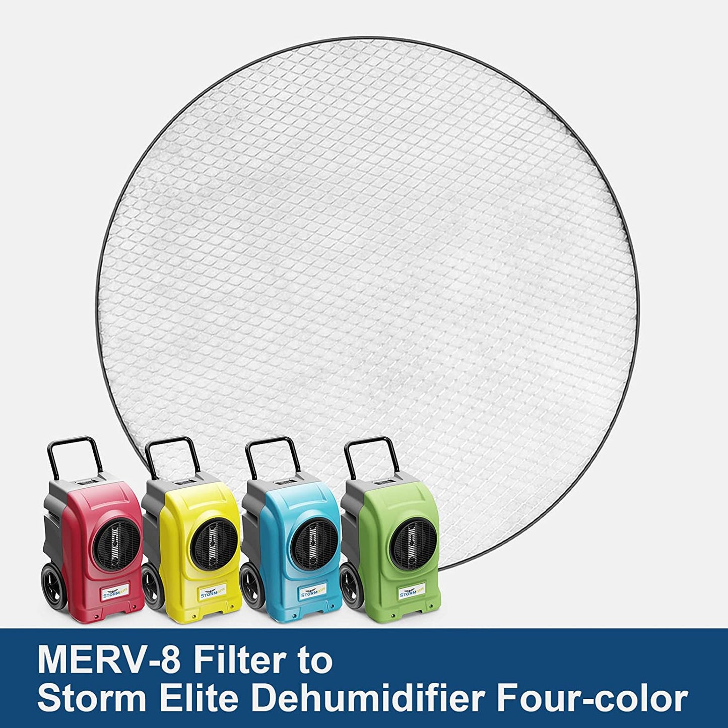 AlorAir® 3 Pack MERV-8 Filter for Commercial Dehumidifiers Storm Elite New Accessory, Round